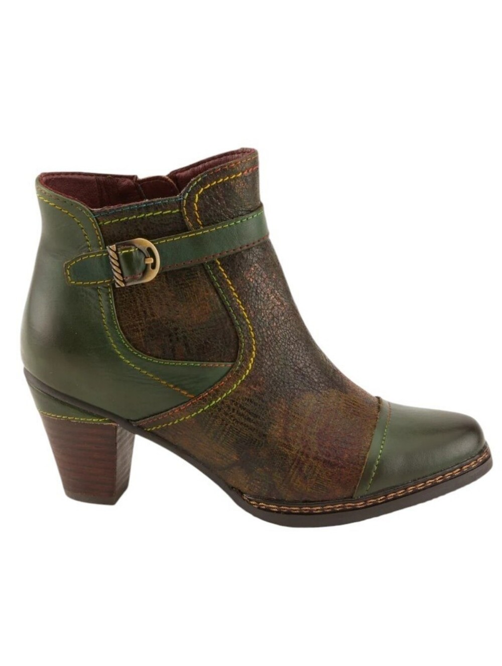Spring Step L’Artiste Leather Ankle Boots Green Booties Size 8 Read Description!